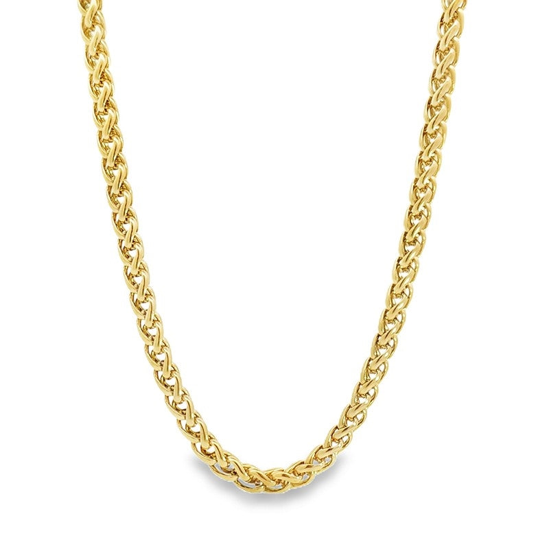 Rico's Hvede halskæde i 18 karat forgyldt stål med flettet design, 50–60 cm.